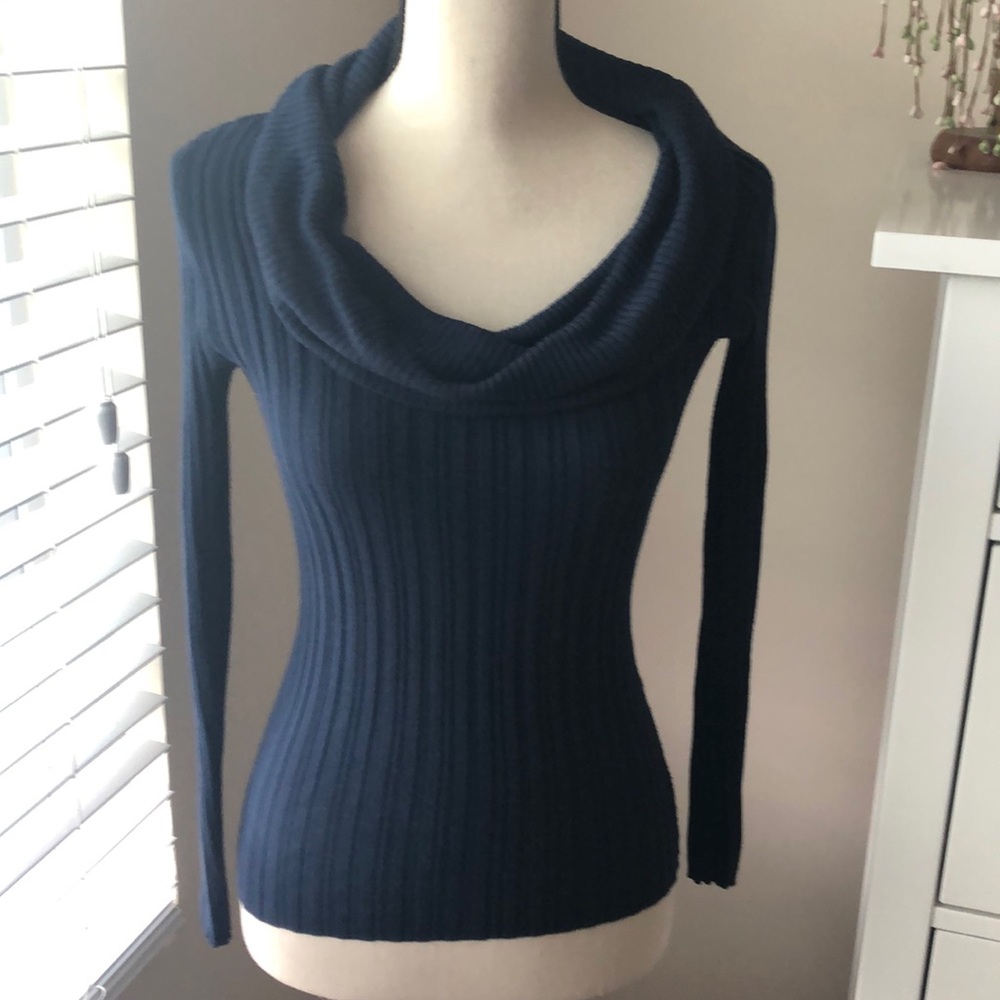 It’s our time Ribbed cowl neck sweater